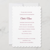 Taufbestätigung 1. Rotes Kreuz der Kommunion Einladung (Rückseite)