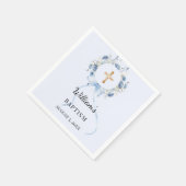 Taufblaue Blumenkranz Junge Kreuz Serviette (Ecke)