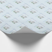 Taufblauer Jungenlämmer, anpassbar Geschenkpapier (Ecke)
