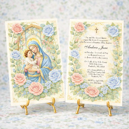 Taufblumen Jesus Gesegnete Mutter Rosen Einladung