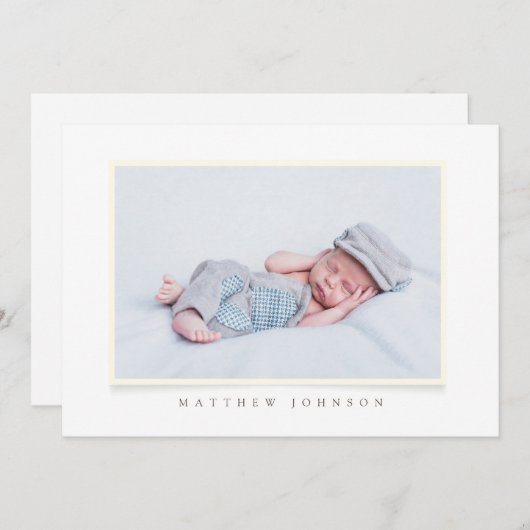 Taufbock | Einfaches und modernes Foto Einladung (Vorne/Hinten)