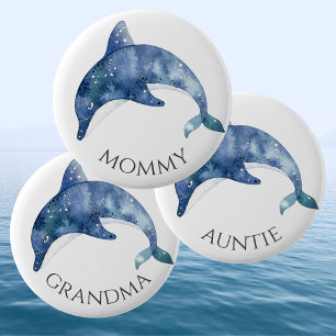 Taufbutton Tante - Meerestiere Baby-Party Button