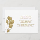 Taufe 1. Geburtstag Blue Gold Text Foto Einladung (Rückseite)