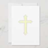 Taufe 1. Kommunion Bestätigung Cross Yellow Einladung (Vorderseite)