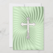 Taufe 1. Kommunion Bestätigung Grüne Perle Einladung (Vorderseite)