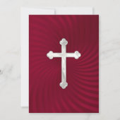 Taufe 1. Kommunion Bestätigung Rote Perle Einladung (Vorderseite)