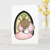 Taufe Afrikanisches Baby-Mädchen Karte (Gelbe Blume)