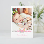 Taufe All Namemony Zeremonie Farbenfrohe Schmetter Einladung (Stehend Vorderseite)