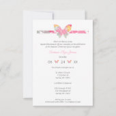 Taufe All Namemony Zeremonie Farbenfrohe Schmetter Einladung (Rückseite)