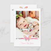 Taufe All Namemony Zeremonie Farbenfrohe Schmetter Einladung (Vorne/Hinten)