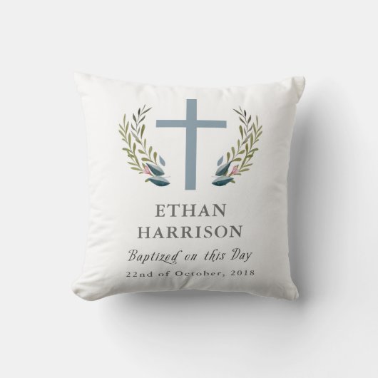 Taufe-Andenken-Wurfs-Kissen Kissen (Vorderseite)