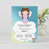 Taufe Angel Girl Einladung (Stehend Vorderseite)