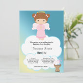 Taufe Angel Girl Einladung (Stehend Vorderseite)
