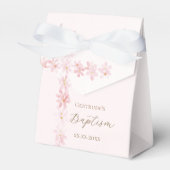 Taufe Aquarellpinke Blume kreuzen Geschenkschachtel (Vorderseite)