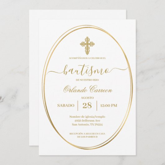 Taufe auf Spanisch Einladung (Vorne/Hinten)