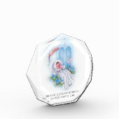 Taufe Baby Boy Blue Flowers Cross Fotoblock (Links)