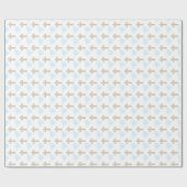 Taufe Baby Boy Blue Wrapping Paper Geschenkpapier (Flach)