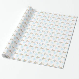 Taufe Baby Boy Blue Wrapping Paper Geschenkpapier