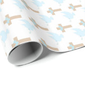 Taufe Baby Boy Blue Wrapping Paper Geschenkpapier (Rolleneckpunkt)