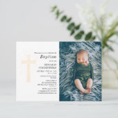 Taufe Baby Foto Christlich Religiöse Veranstaltung Einladung (Stehend Vorderseite)