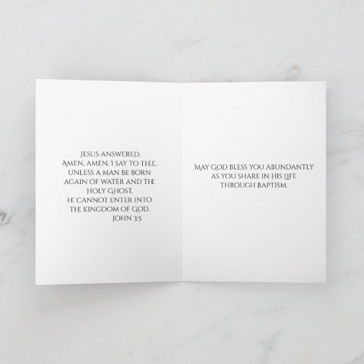 Taufe Baby Gebet Engel Gold Script Overlay Karte (Innenseite)