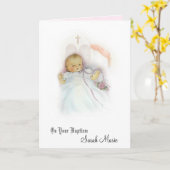 Taufe Baby Girl Christening Blessing Karte (Gelbe Blume)