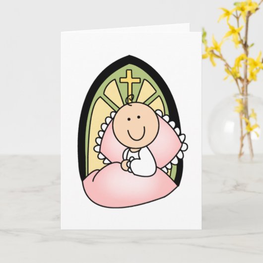 Taufe Baby Girl Karte (Gelbe Blume)