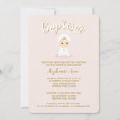 Taufe Baby Girl mit Bonnet Einladung (Vorderseite)