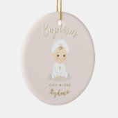 Taufe Baby Girl mit Bonnet Keramik Ornament (Rechts)