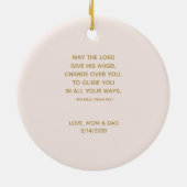 Taufe Baby Girl mit Bonnet Keramik Ornament (Hinten)