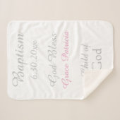 Taufe Baby Girl Pink Star Rattle Medium Sherpadecke (Vorderseite (Horizontal))