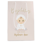 Taufe-Baby mit Mütze Mittlere Geschenktüte (Vorderseite)