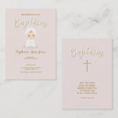 Taufe-Baby mit Mütze Visitenkarte (Vorne/Hinten)