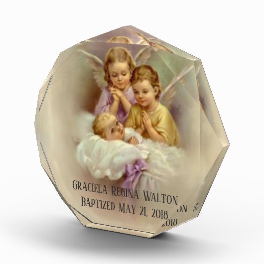 Taufe Baby Säugling Gebet Engel Fotoblock (Rechts)