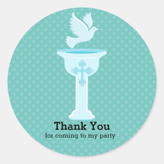 Taufe Baby * wählen Sie Hintergrundfarbe Runder Aufkleber (Vorderseite)