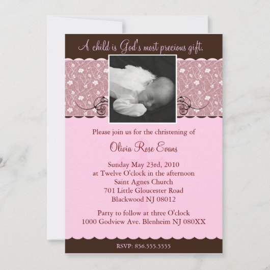 Taufe/Baptismal Invitaion Einladung (Vorderseite)