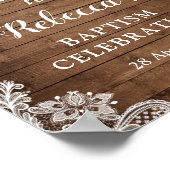 Taufe Begrüßung Schild rustikale Blumenstrauenleuc (Ecke)