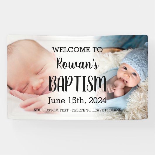 Taufe Begrüßungszeichen Kinder FotoCollage Banner (Horizontal)