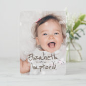 Taufe| Benutzerdefiniertes Foto mit Luftfeuchtigke Einladung (Stehend Vorderseite)