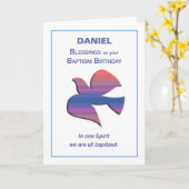 Taufe Birthday Dove in Regenbogen der Farben Karte (Gelbe Blume)