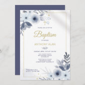 Taufe Blau Einladung (Vorne/Hinten)