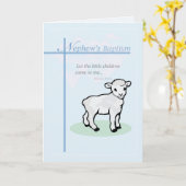 Taufe Blau Neffe Lamm Karte (Gelbe Blume)