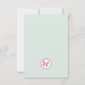 Taufe-blaue empfindliche Blumenopalspitze Dankeskarte (Rückseite)