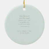 Taufe-blaue empfindliche Blumenopalspitze Keramik Ornament (Hinten)