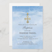 Taufe Blaue Rose Einladung (Vorne/Hinten)