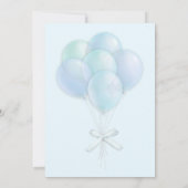 Taufe Blauer Ballon Christliches Kreuz Einladung (Rückseite)