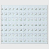 Taufe Blauer Junge Lamm, anpassbar Geschenkpapier (Flach)