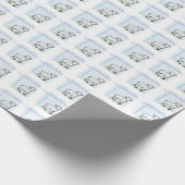 Taufe Blauer Junge Lamm, anpassbar Geschenkpapier (Ecke)