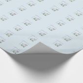 Taufe Blauer Junge Lamm, anpassbar Geschenkpapier (Ecke)