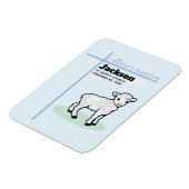 Taufe Blauer Junge Lamm, anpassbar Magnet (Linke Seite)